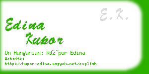 edina kupor business card